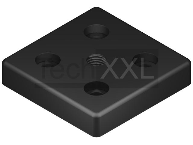 Fußplatte 8 80x80 M12 schwarz kompatibel zu Item 0.0.406.22