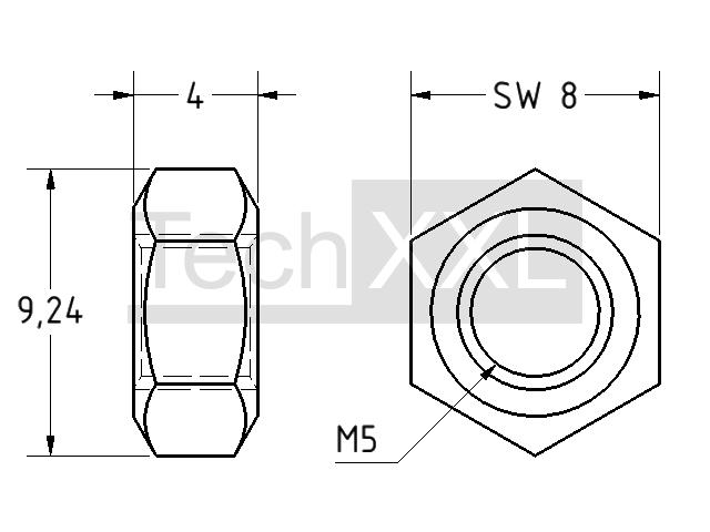 Sechskantmutter M5 verzinkt ➡️ 0.08€ ▷ Profiltechnik