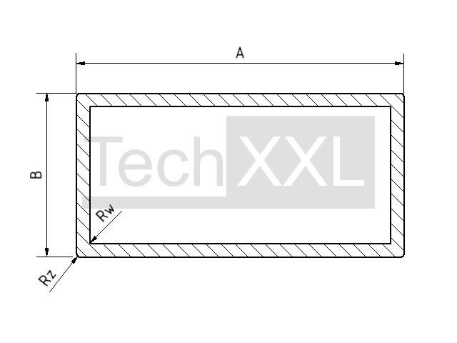 Rechteckrohr 50x30x2 Rw/Rz0,5 wie HH300RER28