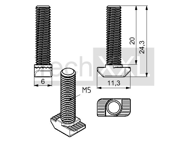 30 Stk. M8x30 Edelstahl Hammerkopfschrauben